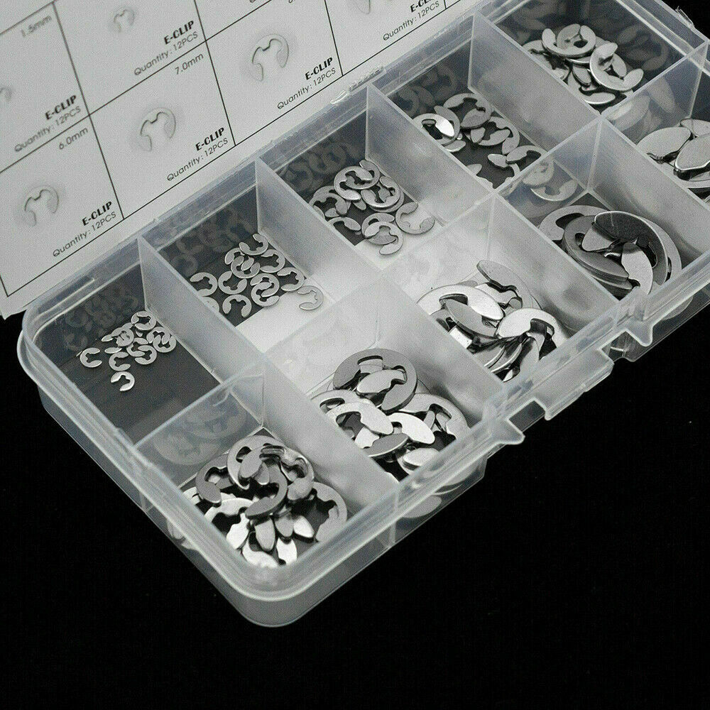 Stainless Steel E Clips C Circlip Kit Retaining Ring 120 X Assorted M1.5 - M10m