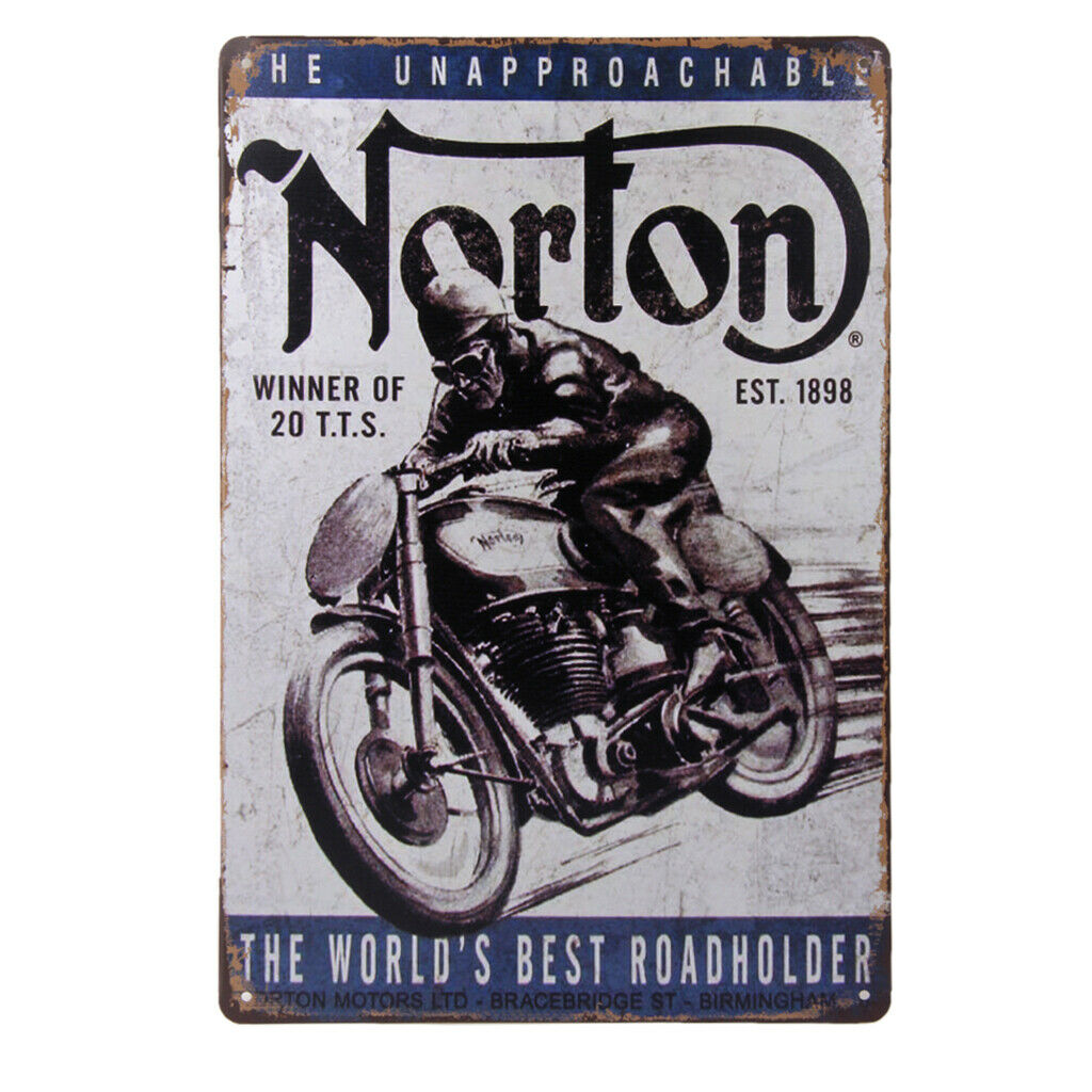 20x30cm Metal Sign Tin Poster Retro Tavern Chic Bar Plaque Decor Motor #1
