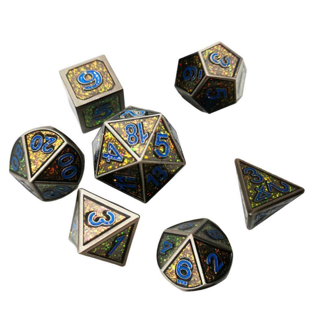 7Pcs Metal Polyhedral Dice for MTG DND RPG Casino Board Game Supplies #1