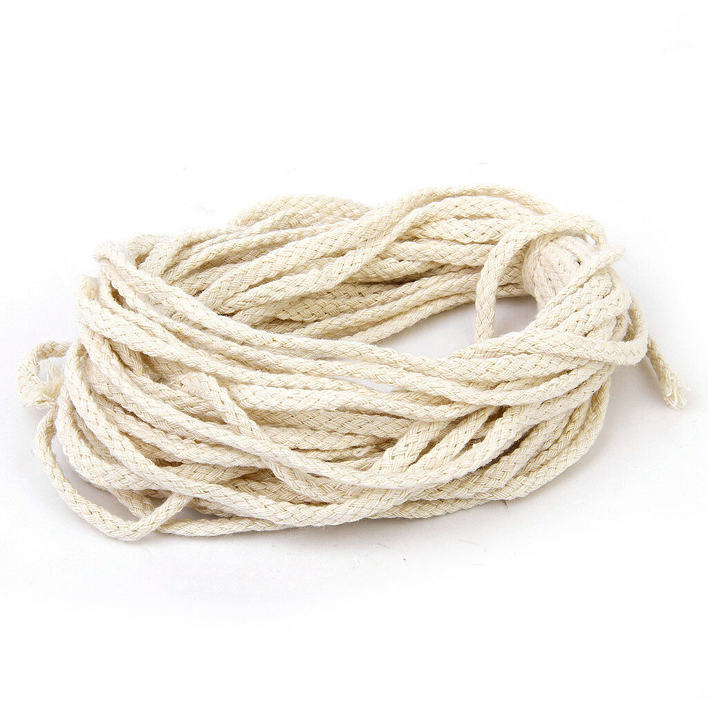 10 Meters Natural Cotton Rope Natural Pure Braided Twisted Cord Twine 5mm