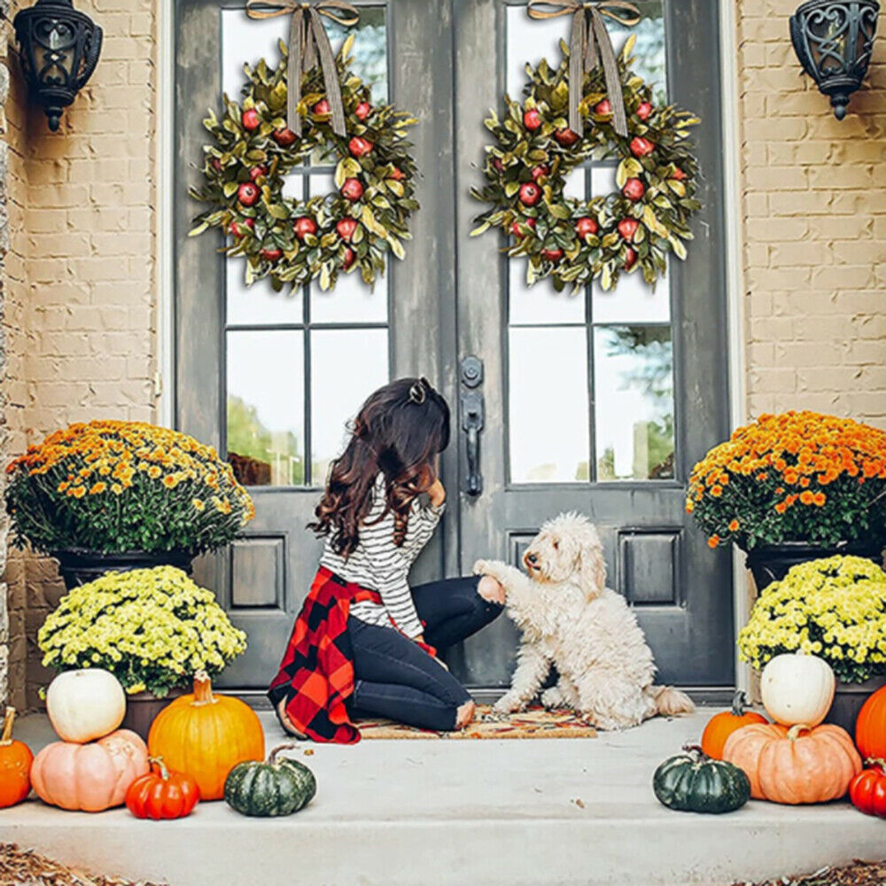 Fall Wreath Pomegranate Wreath Indoor Outdoor Home Decor Window Wall Decoration