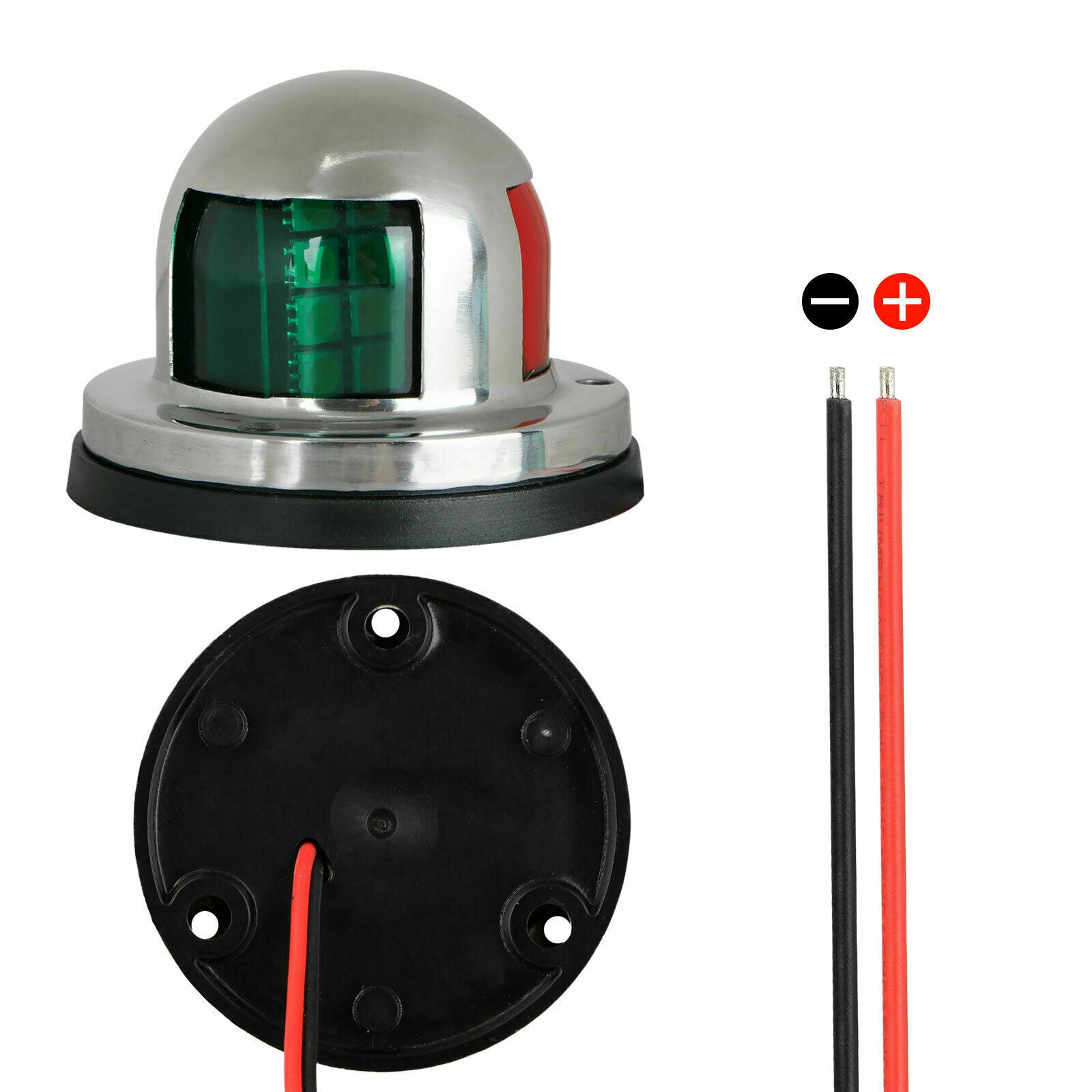 2 IN 1 Marine Boat Yacht Pontoon 12V Stainless Steel LED Bow Navigation Lights