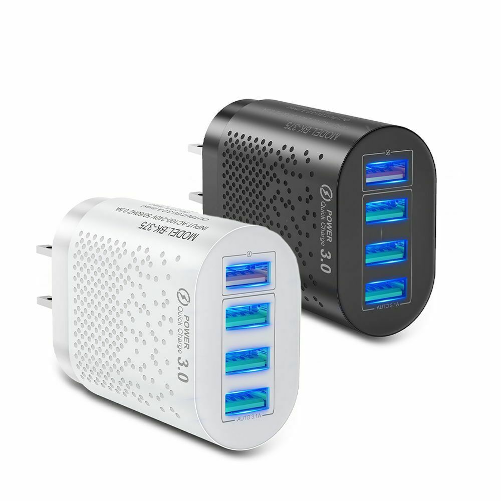 Travel Portable Mobile Phone Quick Charge 4 USB Port Charger Adapter US Plug