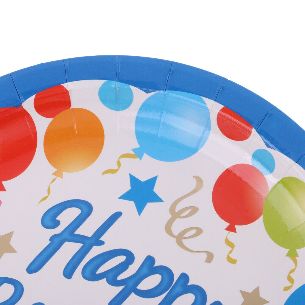 6 Pieces Happy Birthday Balloons Star Disposable Paper Plates Carnival Party