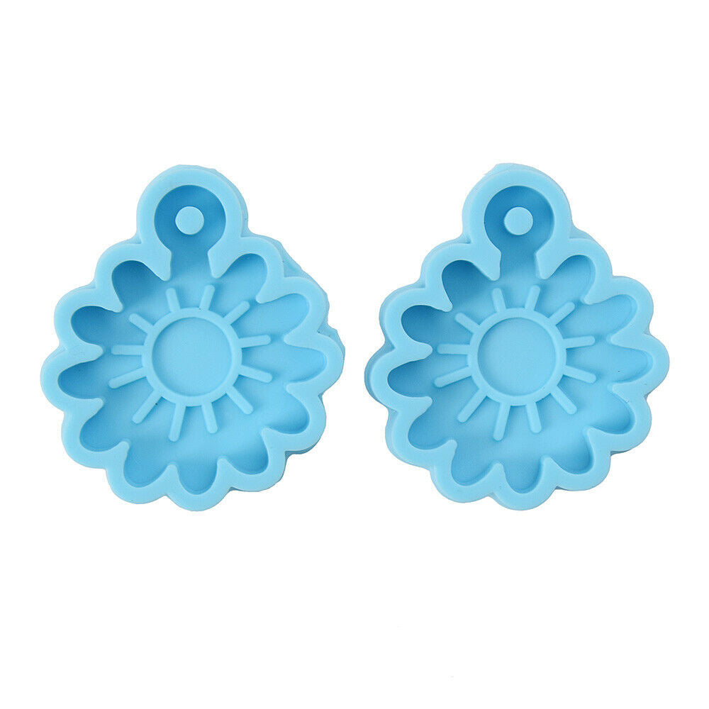 1Pc Sunflower Flower Keychain Mold Crystal Epoxy Jewelry Pendant Casting Crafts