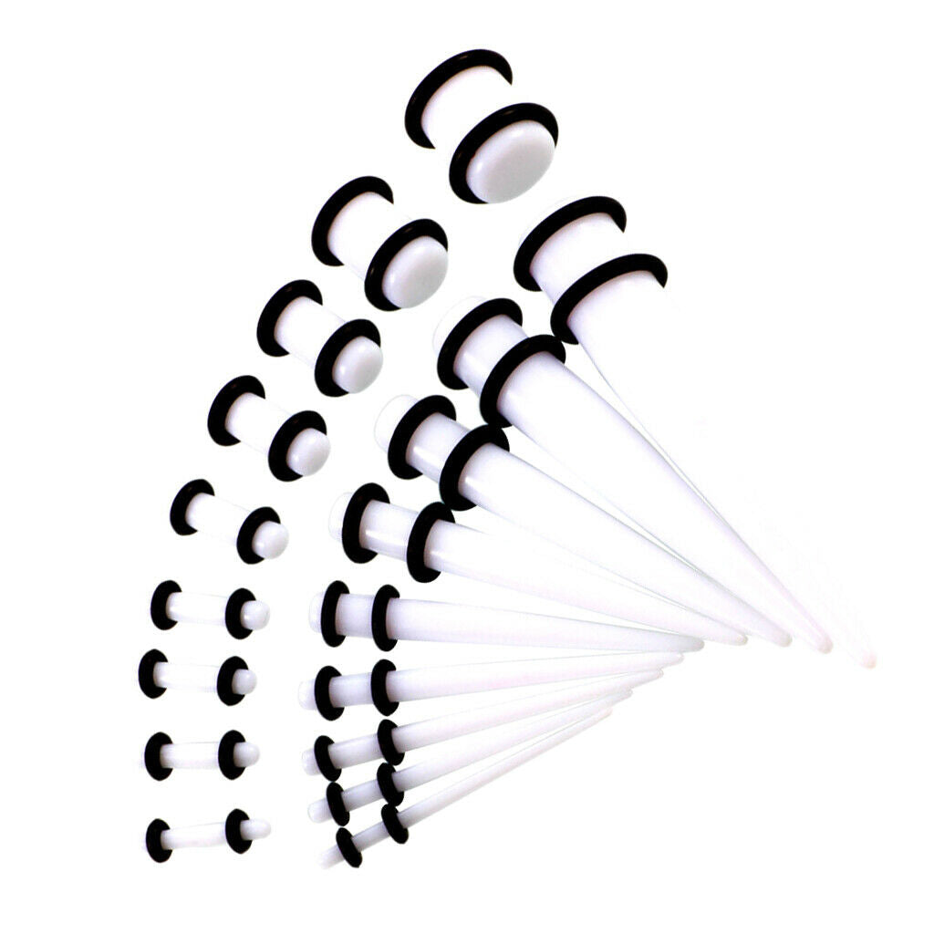 36 Pieces Gauges Kit Tapers and Plugs Acrylic Tunnels 14G-00G Ear Stretching Set