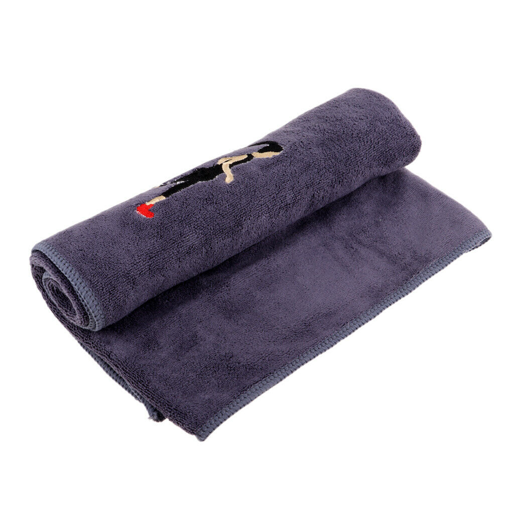 Quick Dry Sweat Absorbing Towel With Embroidery for Workout Fitness Black