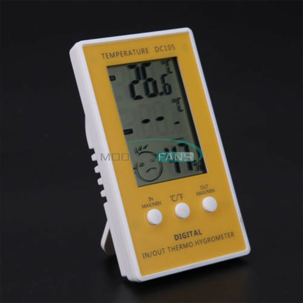 Digital DC105 LCD Indoor/Outdoor Humidity Hygrometer Thermometer Meter  Cable
