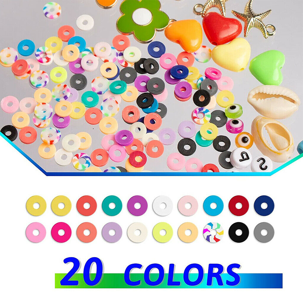 Polymer Clay Beads 5393 Pcs Pendant Set Rings for Bracelets Necklace Girls