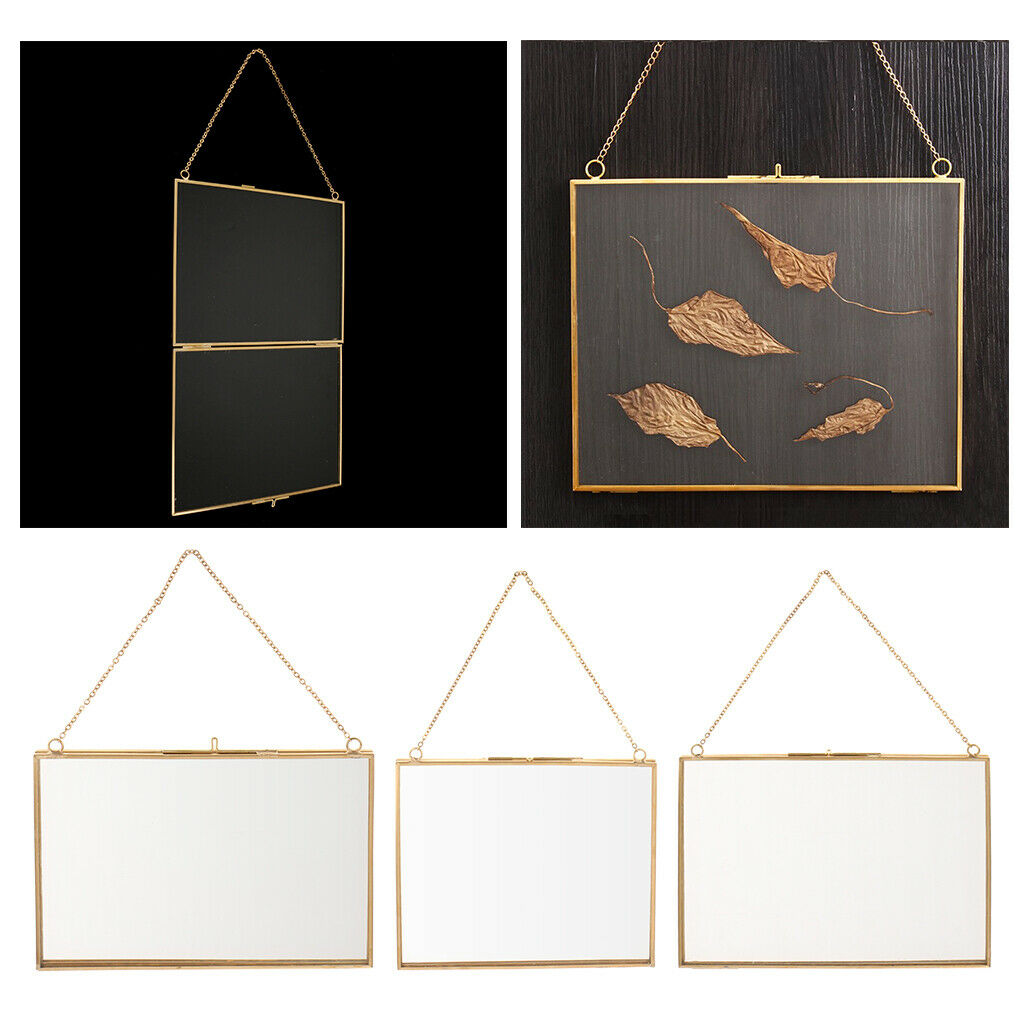 3x Wall-hanging Transparent Glass Hanging Frame Photo Frame f/ Home Ornament