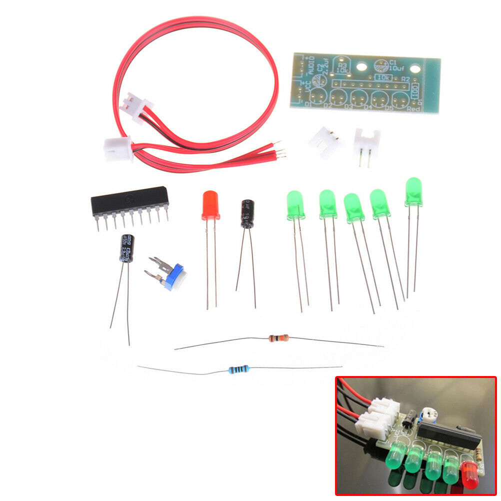 3.5-12V KA2284 Audio Level Indicator DIY Electronic Kit Parts 5mm RED GreeY WF