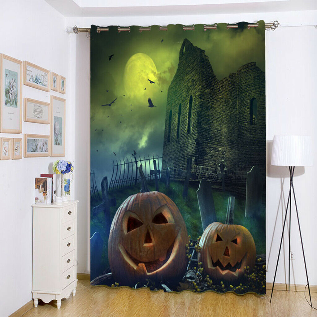 Waterproof Halloween Window Curtain Bathroom Shower Curtain  2#200x200cm