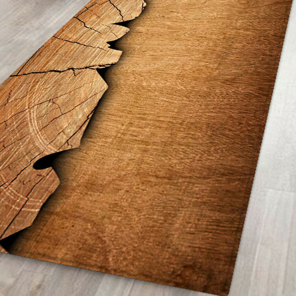 Durable Soft Warm Anti-slip Floor Pad Rug Wood Grain for Game House 60x180cm