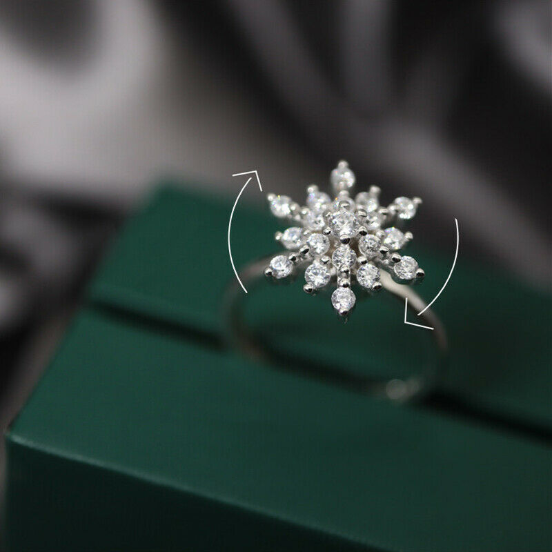 Snowflake Rings Rotating 2020 Fashion  for Women Creative Finger Spinning.l8