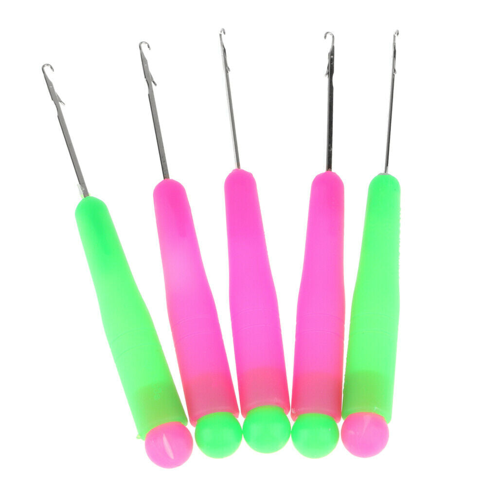 5pcs Plastic Handle Latch Hook Crochet Needle for Micro Beads Hair Extension