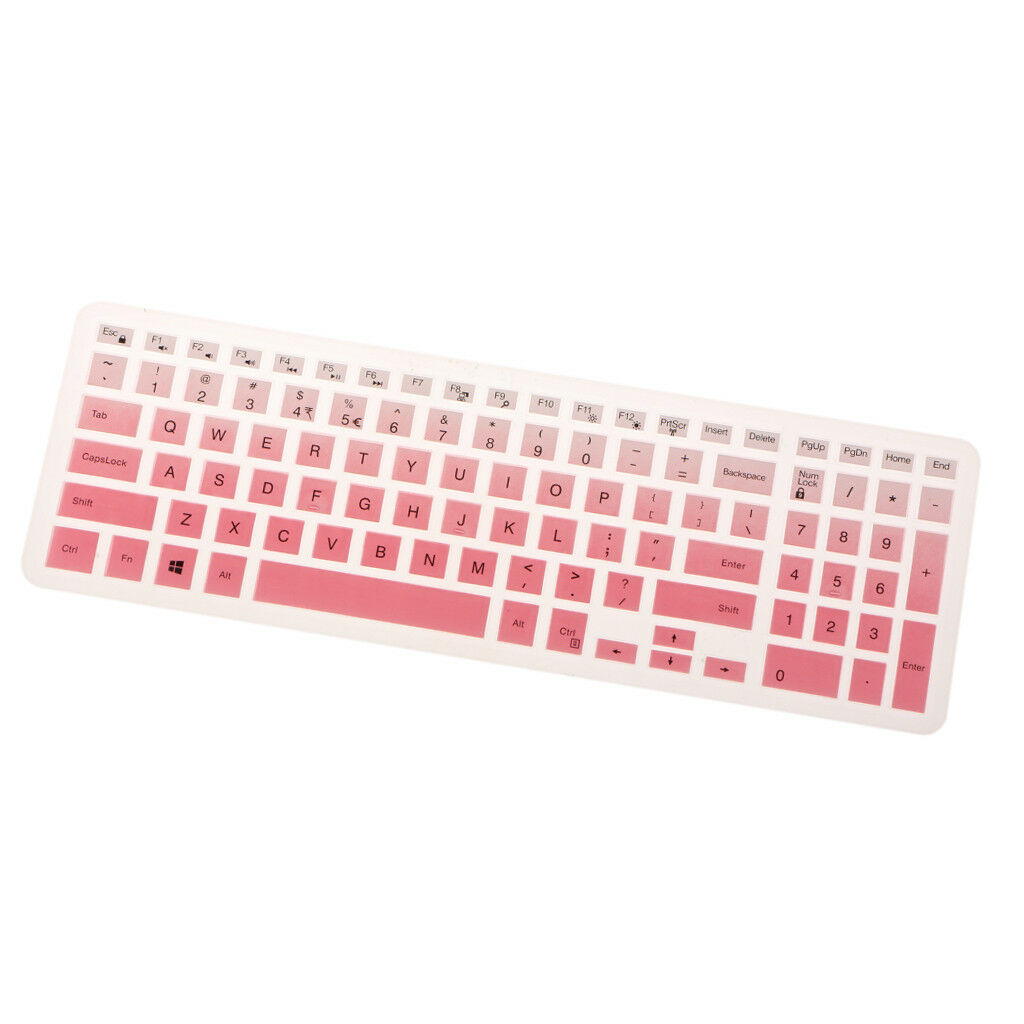 Thin Silicone Keyboard Skin Cover for Dell 15CR 15inch Laptop PC Clear Pink