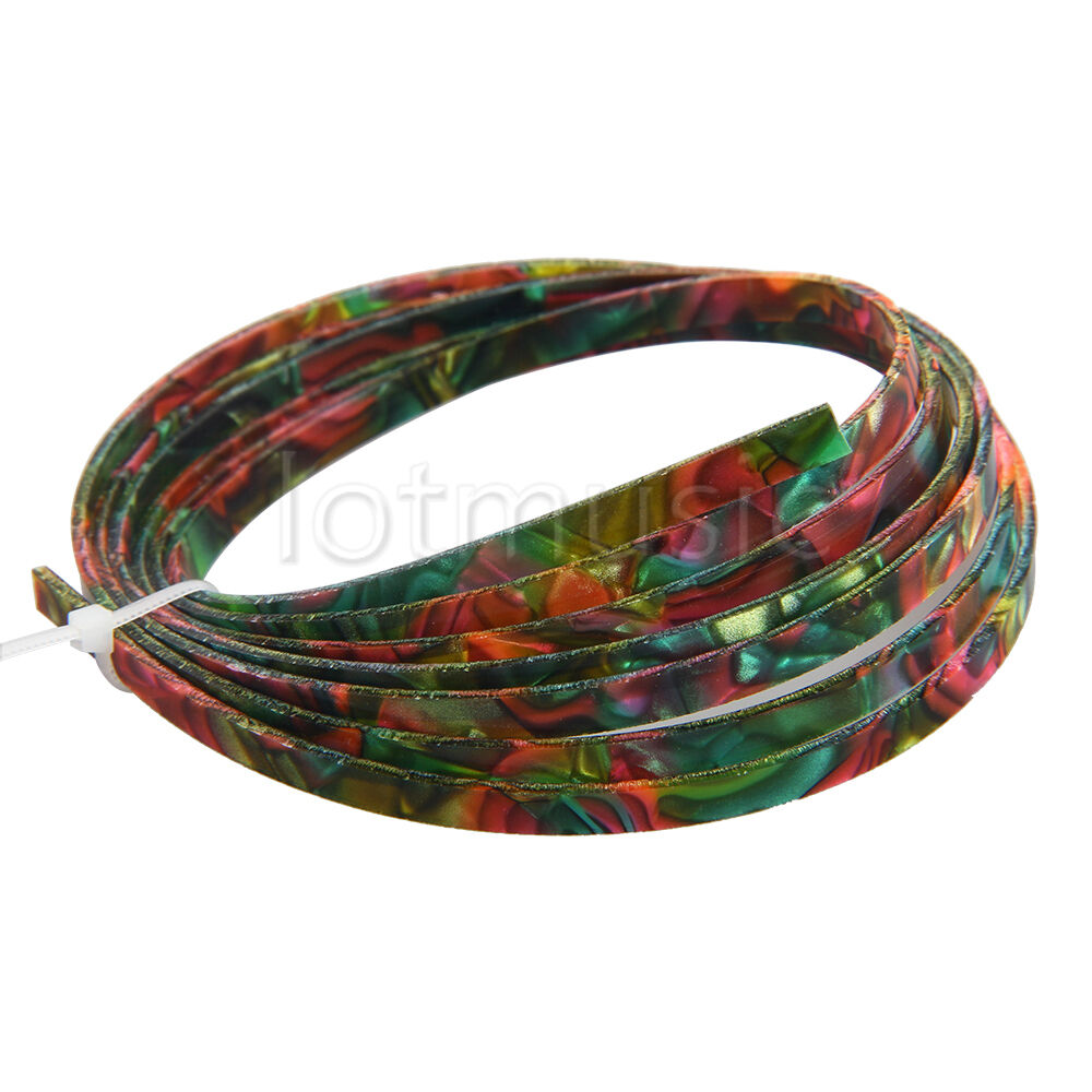 2Pcs Colorful Celluloid Guitar Bindings Purfling Body Project Strip 1650x4x1.5mm