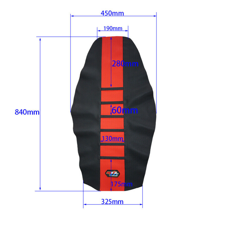 Black&Red Rubber Motorcycle Seat Protect Cover Seat Antislip Cushions Waterproof