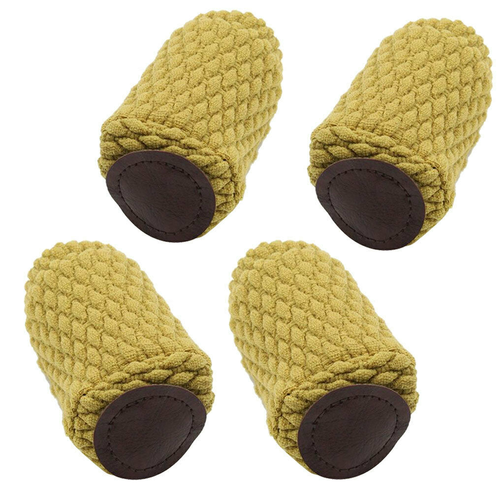4 Piece Skid-resistant Chair Leg Caps Furniture Table Floor Protector Yellow