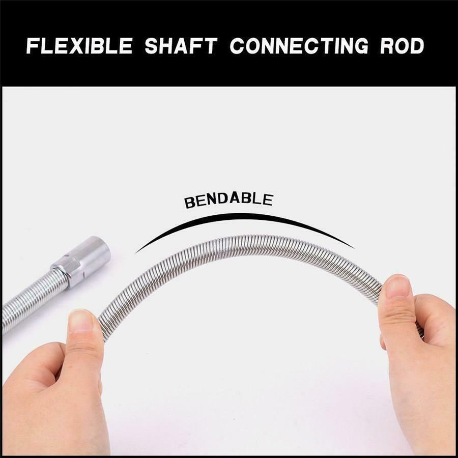 3Pcs Flexible Socket Extension Bar Ratchet Wrench Tool Set  1/4'' 3/8'' 1/2''