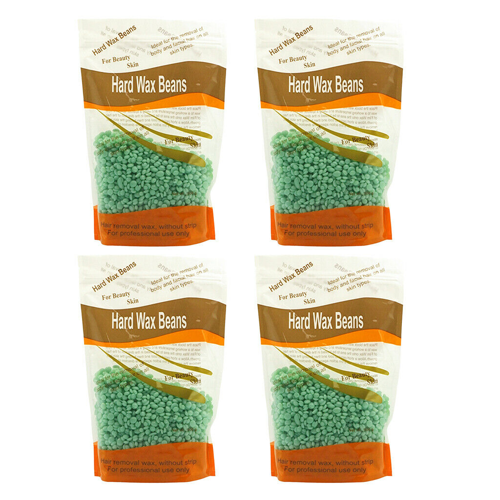 Pack 4 Depilatory Hot Hard Wax Beans Beads Pellet Effective Hair Removal