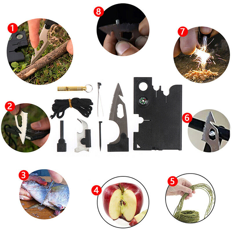 18in1 Multitool Credit Card Survival Tools Outdoor Hiking Hunting Camping.l8