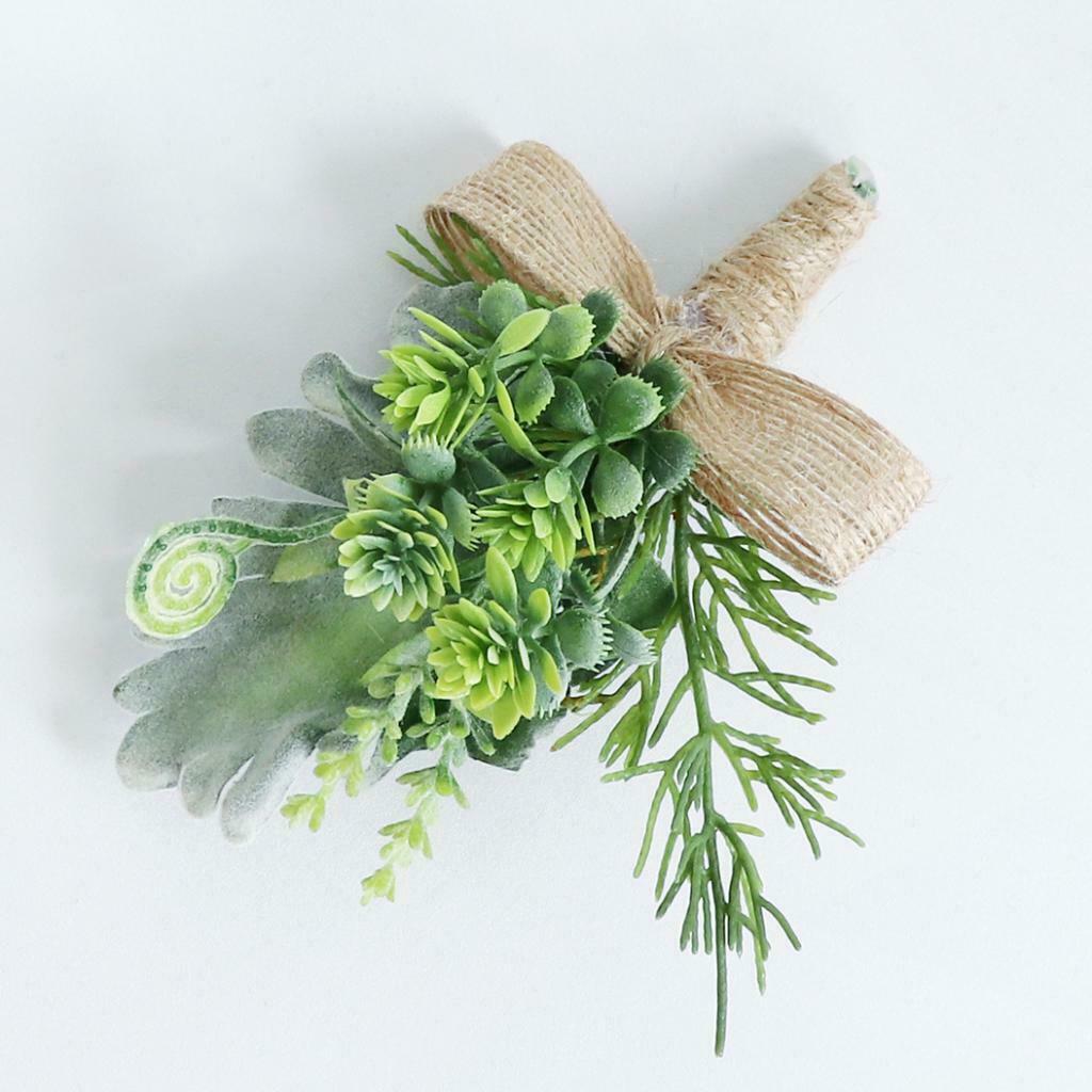 Plastic Succulent Plants Simulation Corsage Flower for Wedding Prom Party 3
