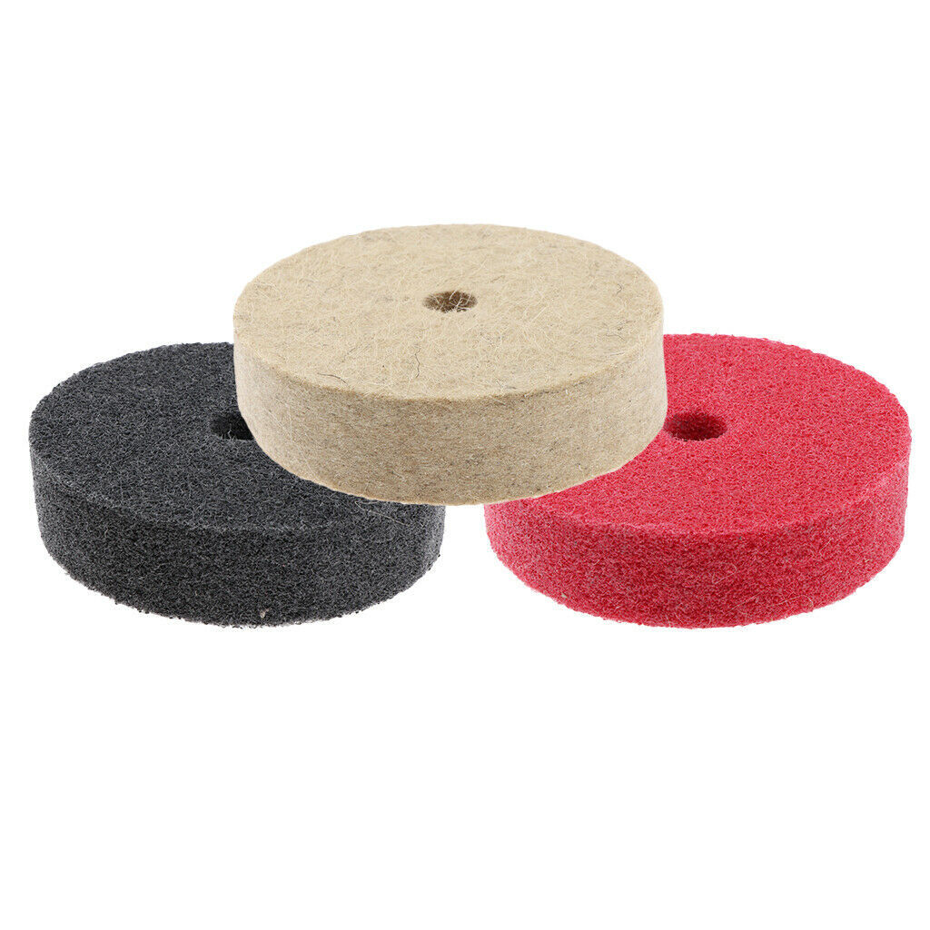 3Pcs 3'' Nylon Fiber Polishing Wheel Grinding Wheel for Bench Grinder
