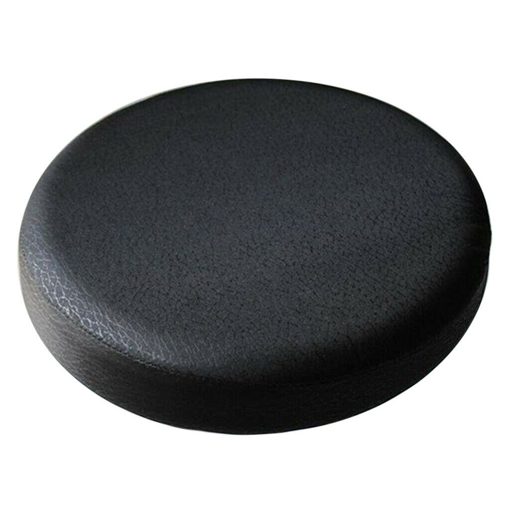 2xBlack_35x10cm Waterproof Anti-slip Bar Stool Cover Round Lift Chair Seat