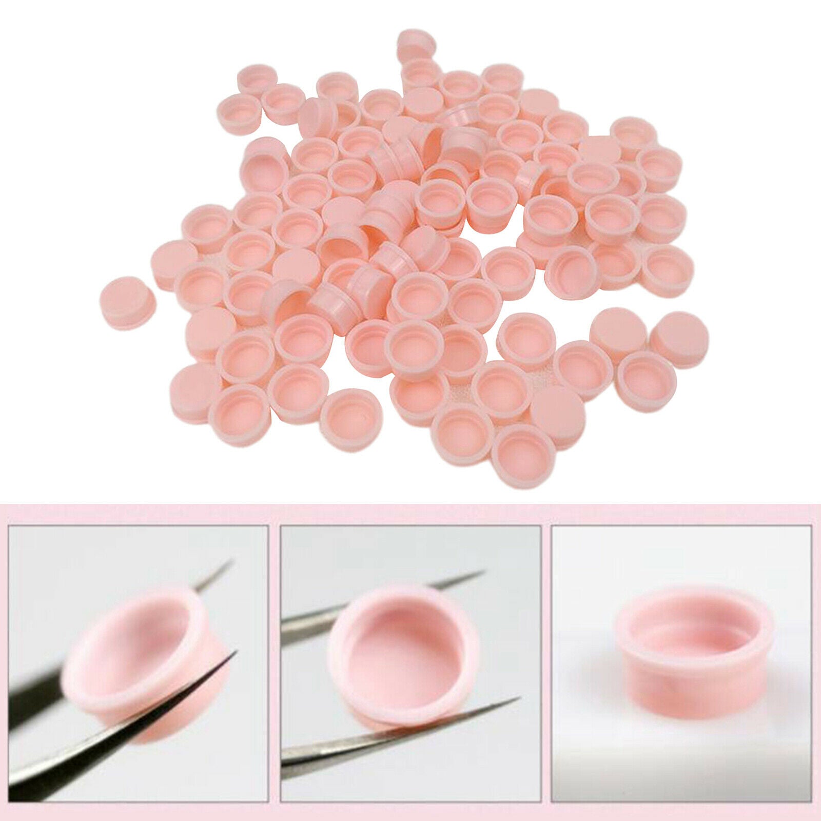 Professional 100Pcs Eyelash Extensions Volume Fan Glue Cups Sun Flower Tool