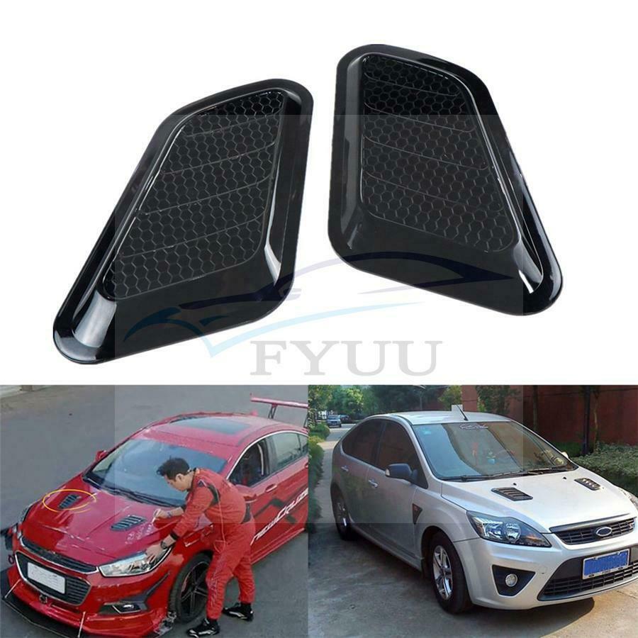 2pc Universal Car SUV Air Flow Intake Scoop Hood Bonnet Vent Front Engine Cover
