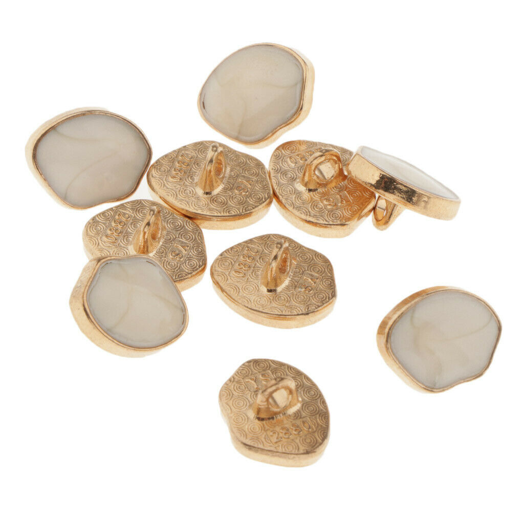 10Pc Marble Enamel Shank Buttons Metal Shank for Sewing Embellishments DIY Craft