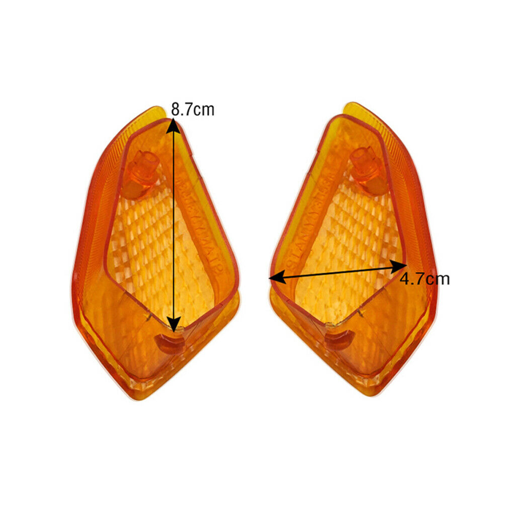 Pair of Motorcycle Turn Signal Lights Blinkers Rear Indicators Lens Cover Case