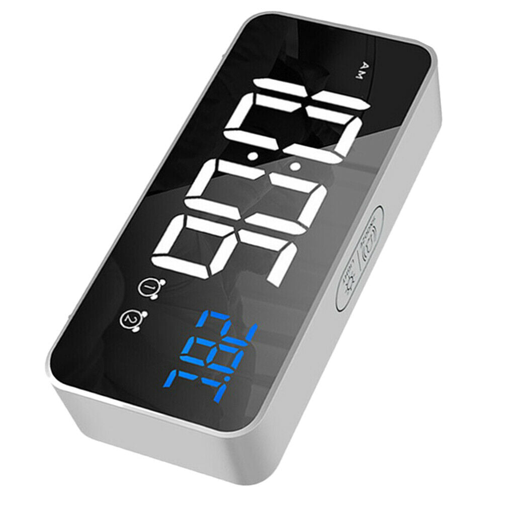 2 Packs Mirror Alarm Clock Home Desk Clock For Living Room Office Decoration