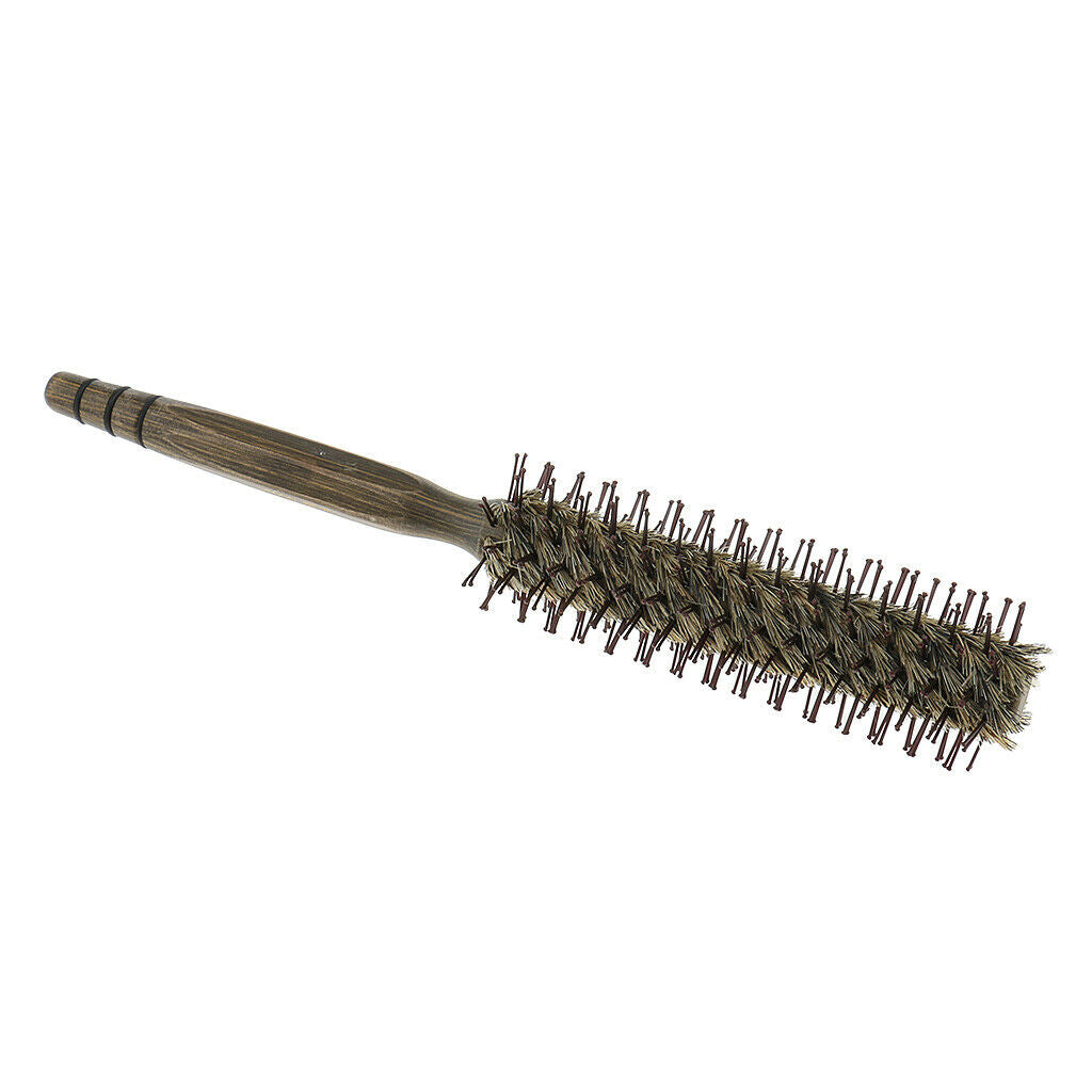 Hair Brush Round Curling Roller with Anti-static Wooden Handle