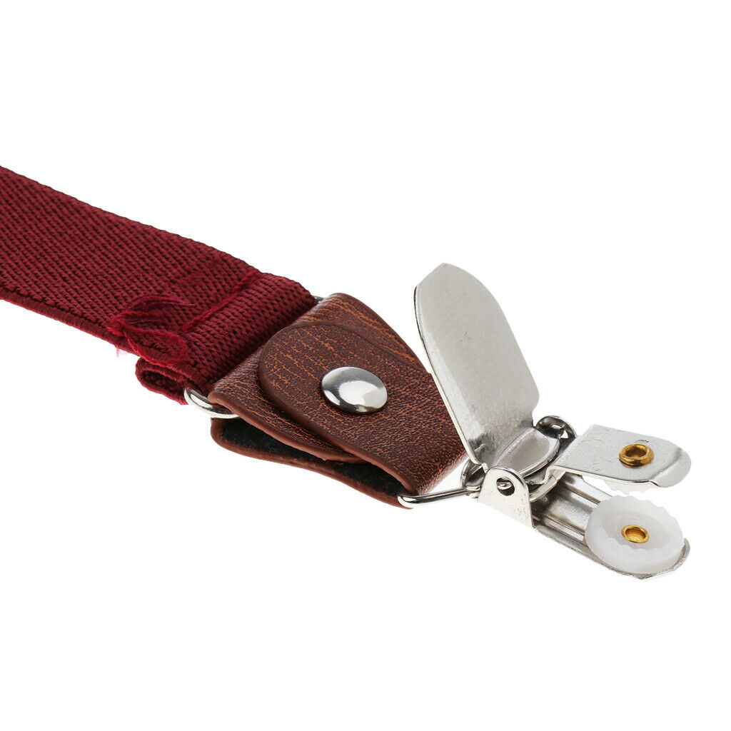 Suspenders Kids Adjustable Elastic Clip On Unisex Braces Red