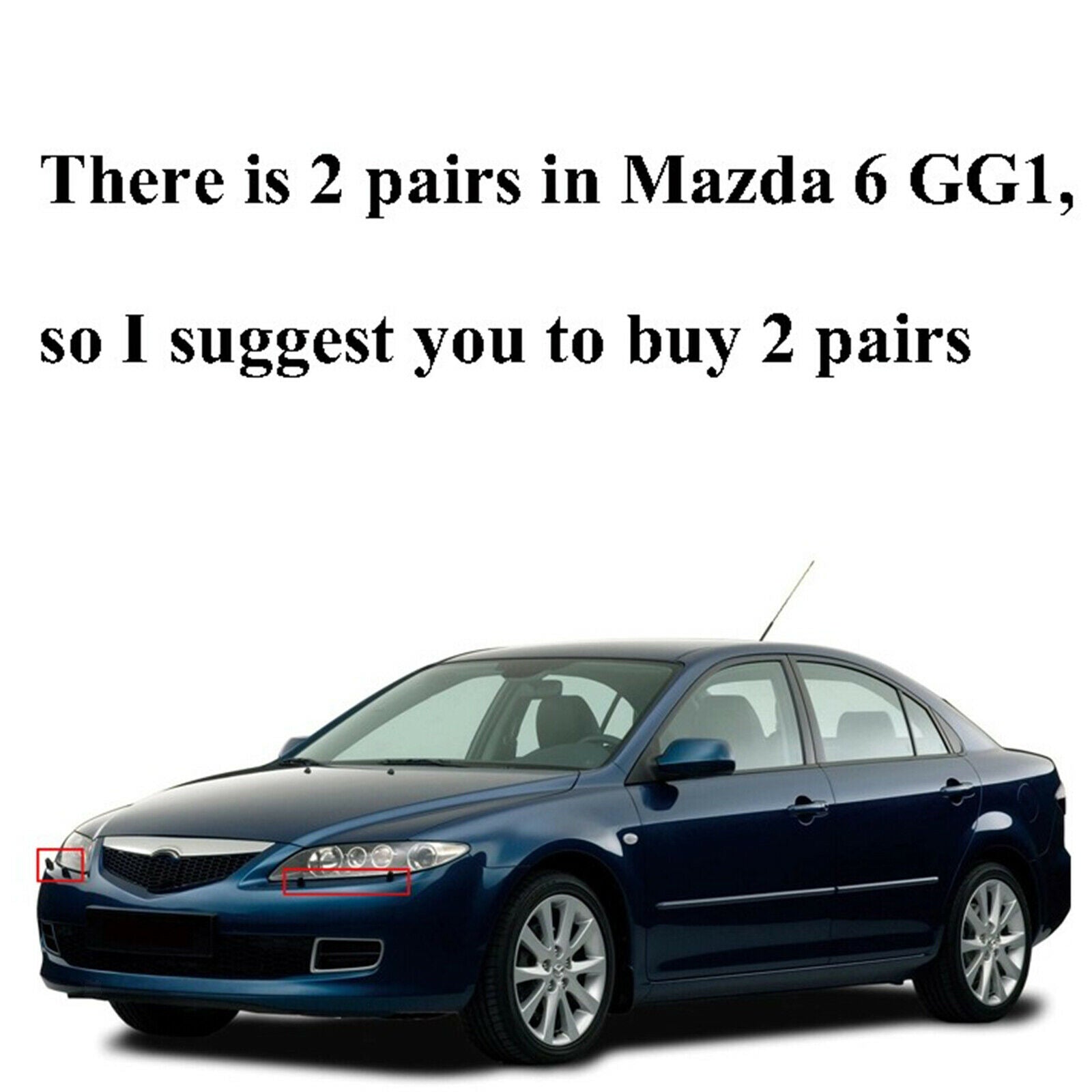 2x Car Parts Front Headlight Washer Nozzle Fits for Mazda 6 GG1 2005 2007
