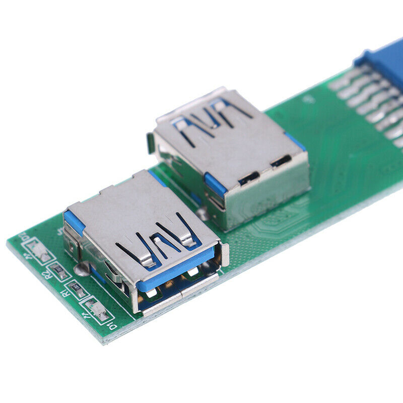 1Pc Internal Mainboard 2 Ports USB 3.0 Female to 20 Pin Female Header Adap Jc Lt
