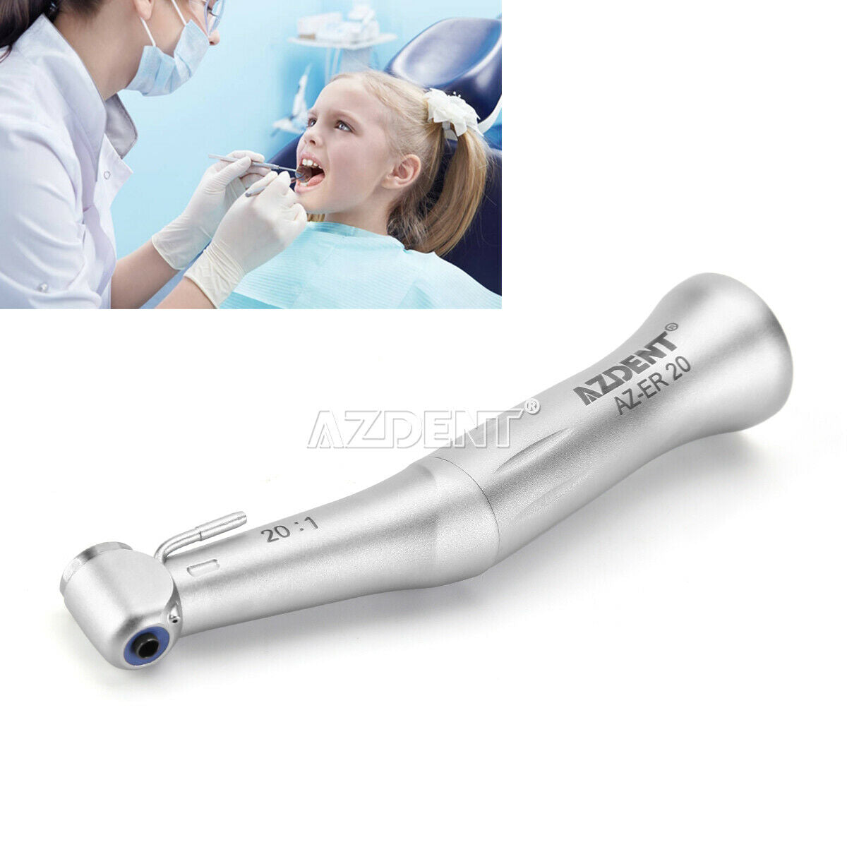 5X Dental 20:1 Reduction Implant Contra Angle Push Low Speed Handpiece AZ-ER 20