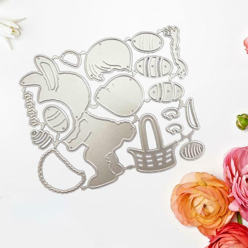 Bunny Basket Metal Cutting Dies Stencil DIY Scrapbooking Album Paper Card Mold