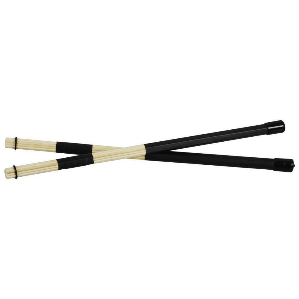 1 Pair Black Drum Rod Brushes Mallets Bamboo for Drummer