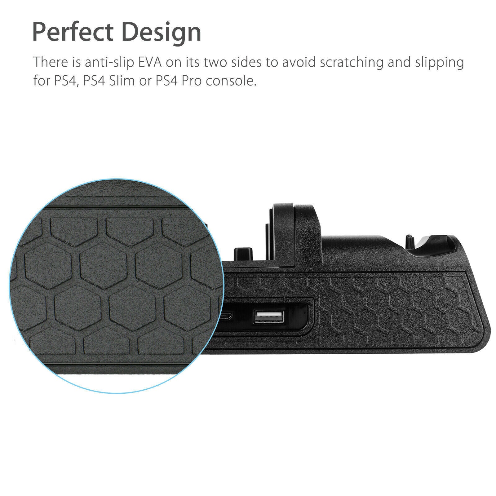 2 in 1 Controller Charge Dock Station Cooling Fan Vertical Stand Fit For PS4 Pro