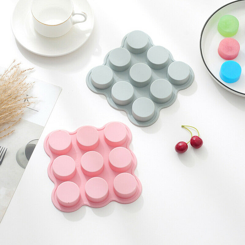 9 Cavities Cylindrical Mold Handmade Soap Silicone Mold DIY Cake Chocolat.l8