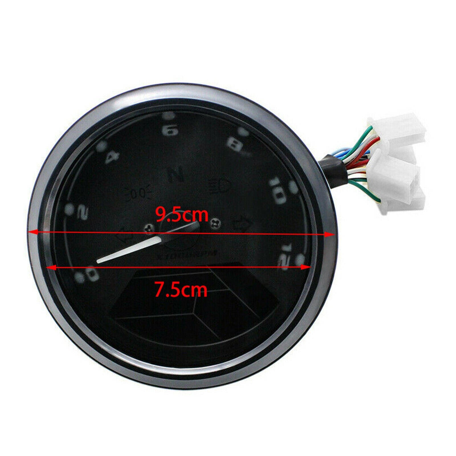 Universal Motorcycle Speedometer Odometer Digital 12000 RPM 199 MPH Black