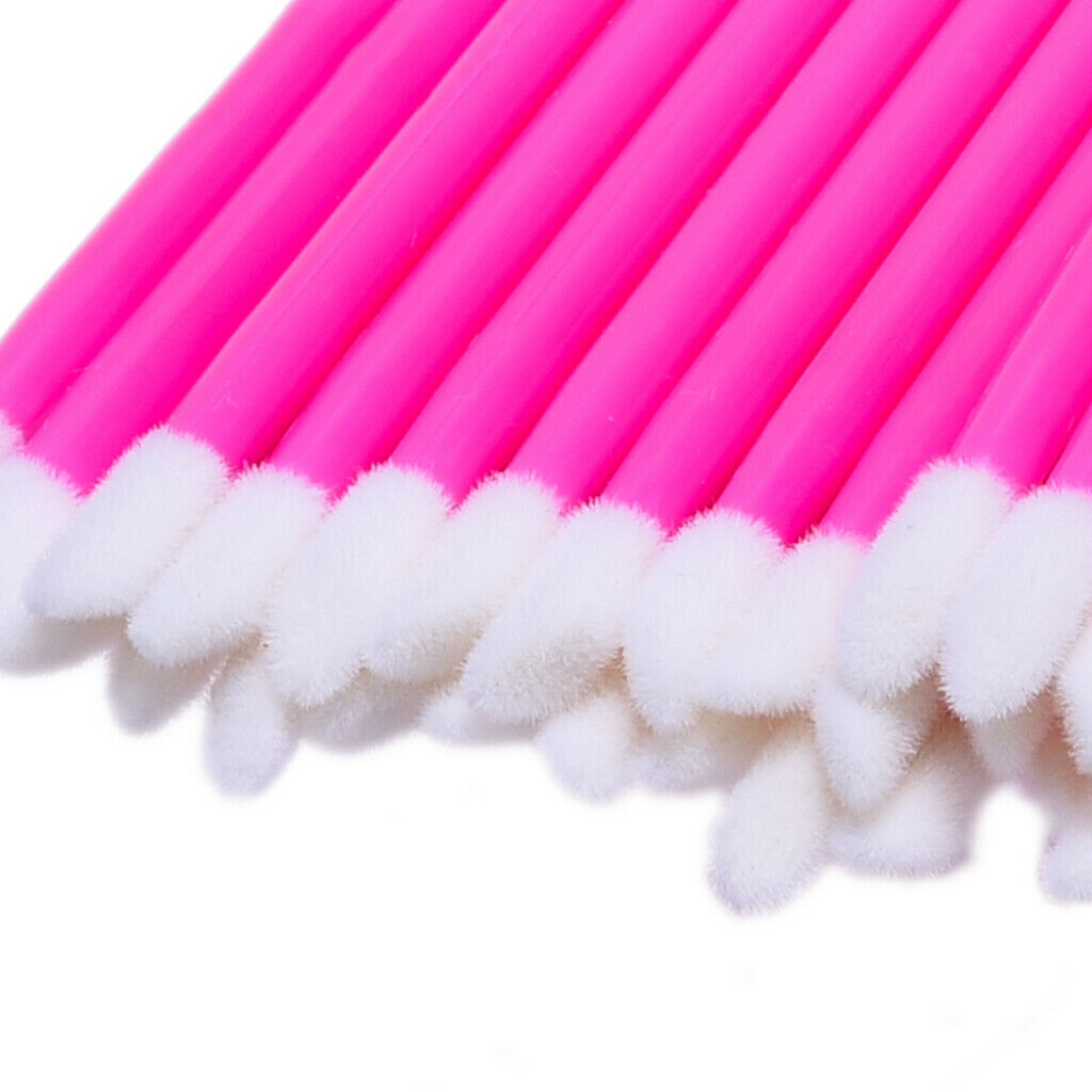 100Pieces Disposable Lip Gloss Brush Lipstick Wands Makeup Applicator Pink