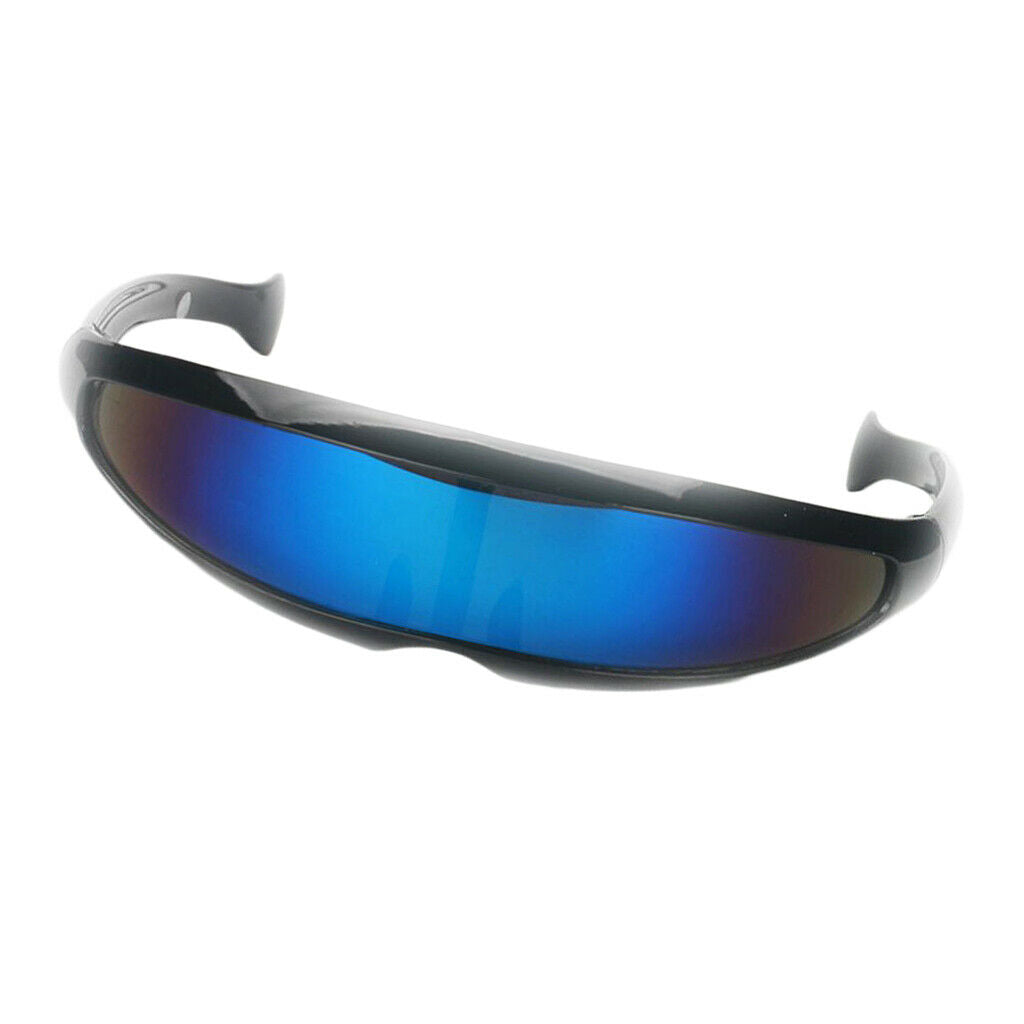 3X Men 80s Futuristic Shield Sunglasses Costume Mirrored Lens Glasses Favors