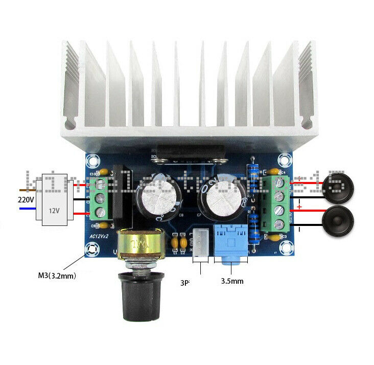 12V Dual 30W*2 TDA1521 HIFI Pure Class A Stereo Audio Power Amplifier Amp Board