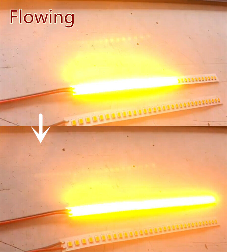 1 Pair 18cm Car Rear Mirrors Flexible Amber LED Flowing Turn Signal Strip Light