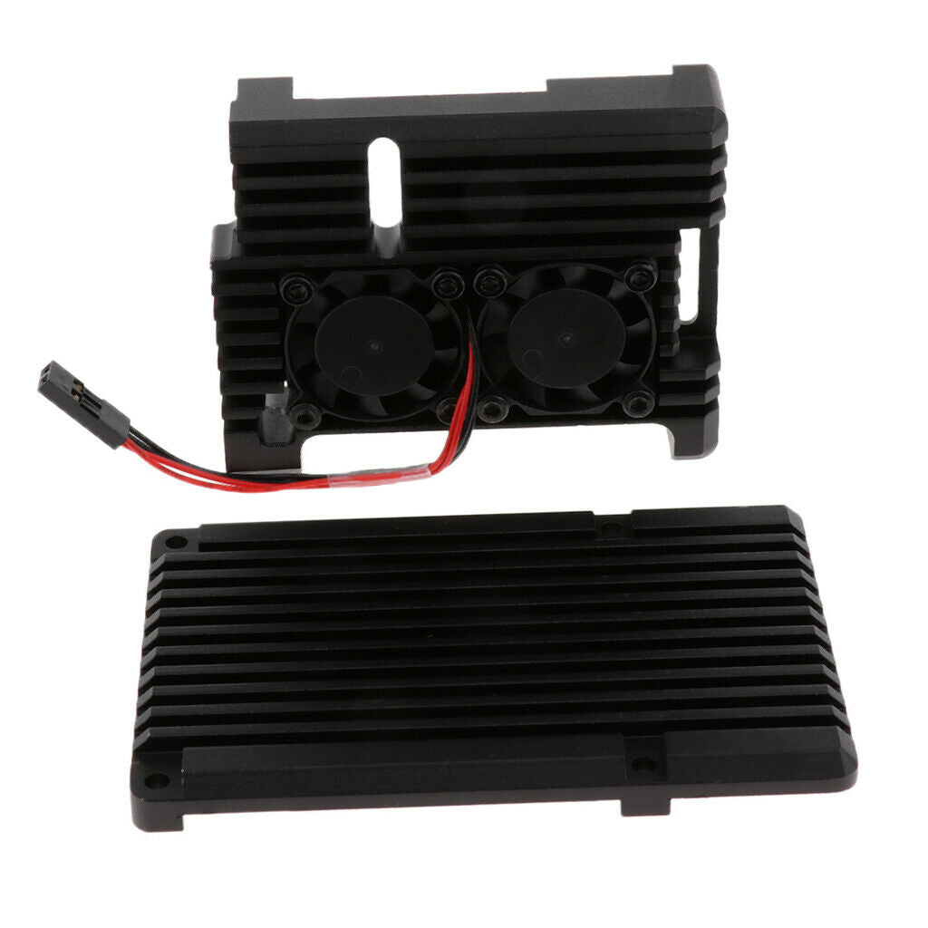 Raspberry Pi Case, Raspberry Pi Metal Case with Dual Fan Aluminium Alloy,