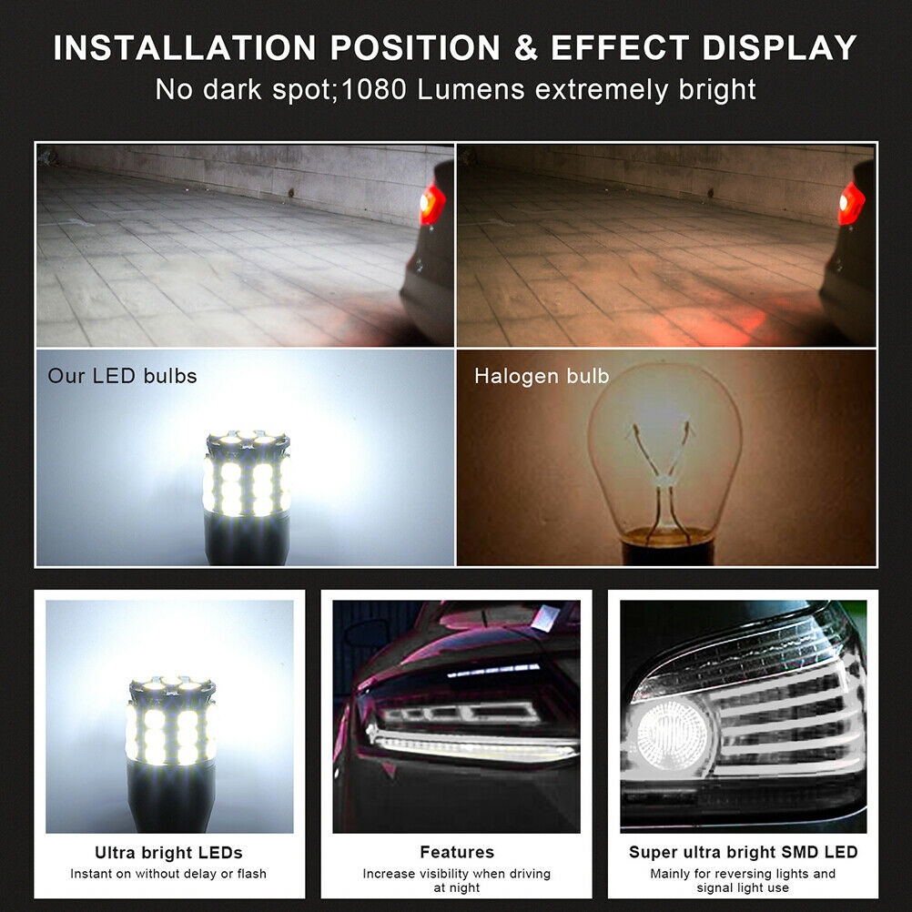 50W 921 912 7000k T10/T15 White LED Back-Up Reverse Light Backup Bulb PgJ.l8